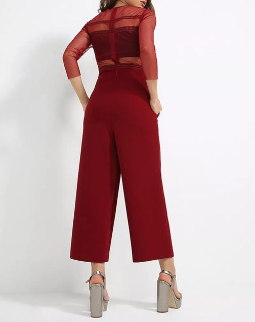 Atos Lombardini Sheer Detailed Wide Legged Jumpsuit - Image 4