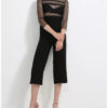 Sheer Detailed Wide Legged Jumpsuit