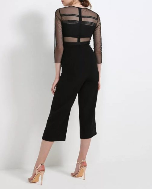 Atos Lombardini Sheer Detailed Wide Legged Jumpsuit - Image 2