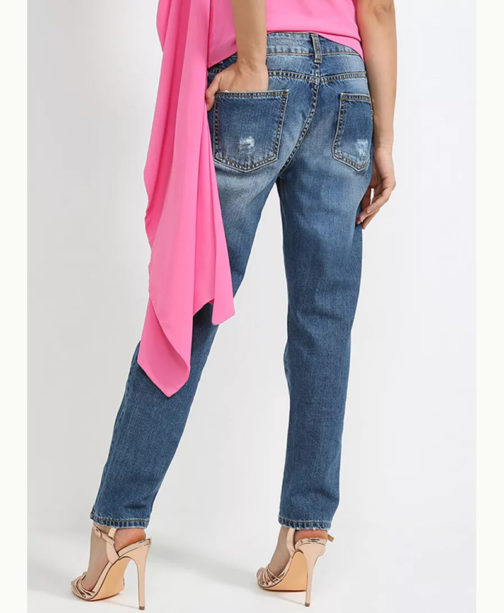 AnnaRita N Boyfit Denim Jeans With Flower Element - Image 2