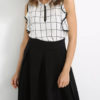 Checked Print Sleeveless Top