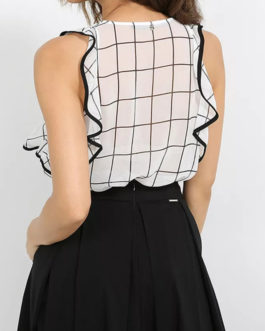 AnnaRita N Checked Print Sleeveless Top