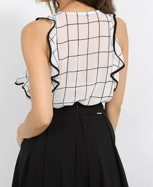 AnnaRita N Checked Print Sleeveless Top - Image 2