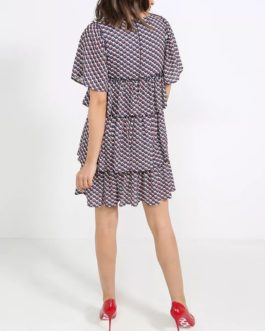 AnnaRita N Printed Short Ruffled Dress