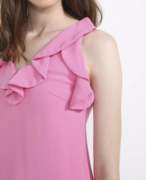 AnnaRita N Short Ruffled Crepe Dress - Image 3