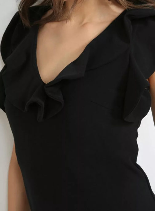 AnnaRita N Short Ruffled Crepe Dress - Image 5