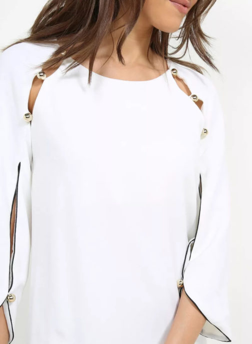 AnnaRita N Metal Detailed Three Quarter Sleeve Dress - Image 3