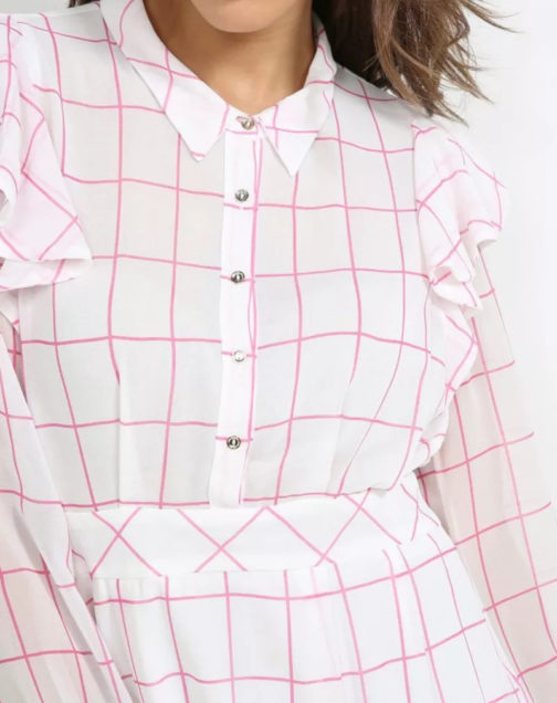 AnnaRita N Long Sleeve Checked Print Dress - Image 3