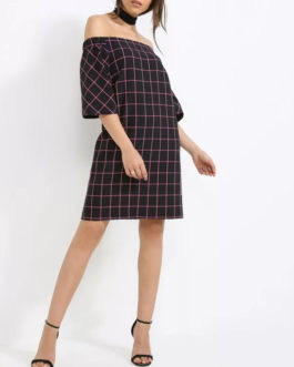 AnnaRita N Off Shoulder Techno Stretch Dress
