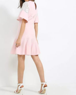 AnnaRita N Short Sleeve Dress With Lace