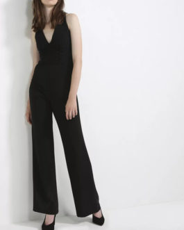 AnnaRita N V Neck Wide Legged Jumpsuit