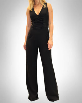 AnnaRita N V Neck Wide Legged Jumpsuit