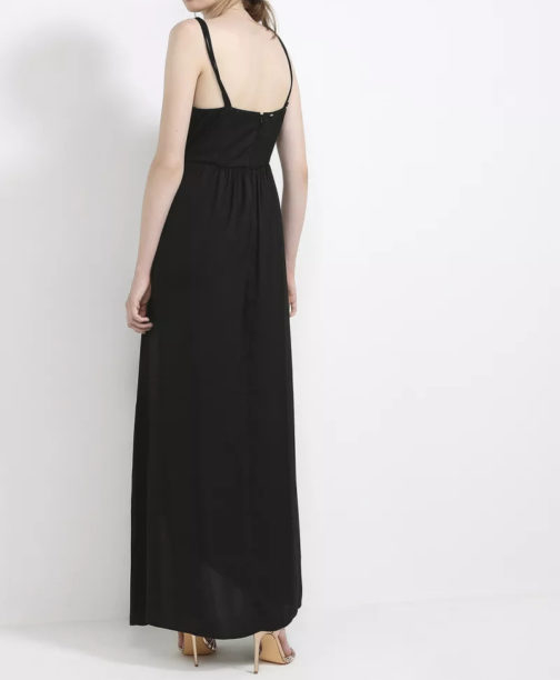 AnnaRita N Long Strappy V Neck Dress With Metal Element - Image 4