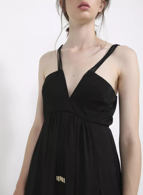 AnnaRita N Long Strappy V Neck Dress With Metal Element - Image 5