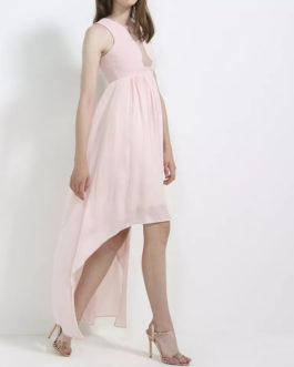 AnnaRita N Long Asymmetric Dress With Sheer Detail
