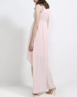 AnnaRita N Long Asymmetric Dress With Sheer Detail