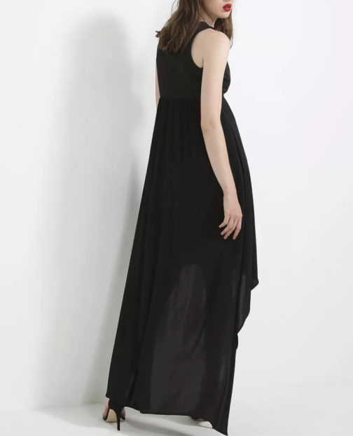 AnnaRita N Long Asymmetric Dress With Sheer Detail - Image 4