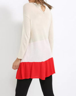 AnnaRita N Long Knit Top With Three Quarters Sleeve