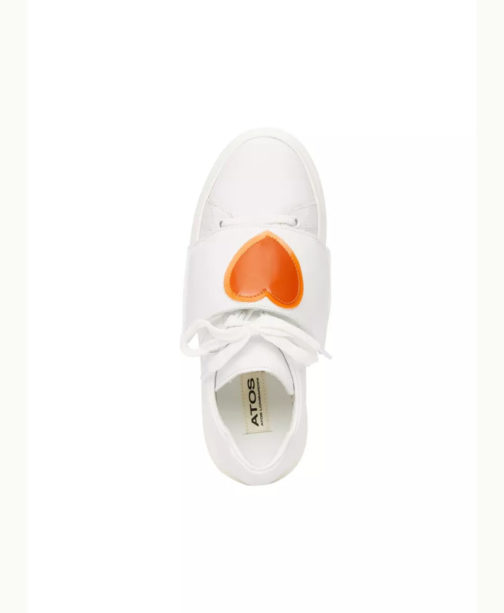 Hearts Patch Flip Leather Sneakers