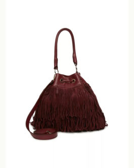 Atos Lombardini Fringes Large Leather Bag