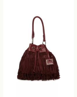 Atos Lombardini Fringes Large Leather Bag