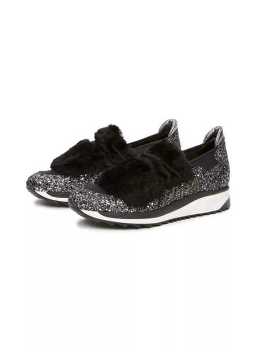 Atos Lombardini Glittery Eco Fur Sneakers - Image 3