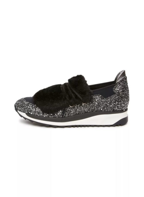 Glittery Eco Fur Sneakers