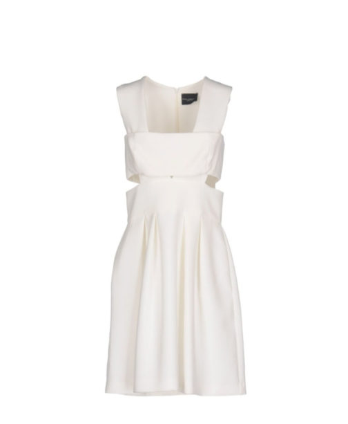 Atos Lombardini Bare Sided Mini Dress White Color - Image 4