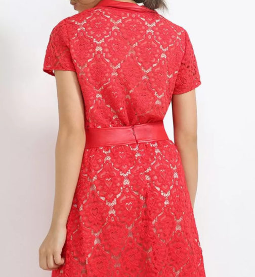 Atos Lombardini Crochet Blouse Eco Leather Collar - Image 3