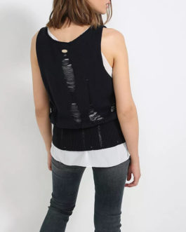 Atos Lombardini Knitted Ripped Top