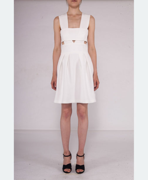 Atos Lombardini Bare Sided Mini Dress White Color - Image 5