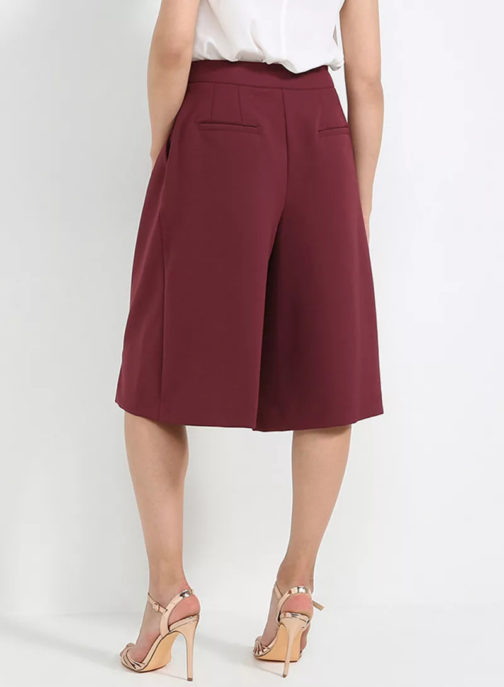 Atos Lombardini Culotte Trousers Maroon - Image 2