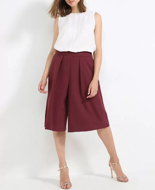 Atos Lombardini Culotte Trousers Maroon - Image 3