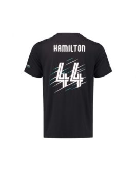 Men’s Lewis Hamilton 44 T-Shirt Black 2018 Mercedes-AMG