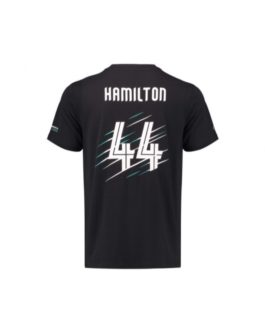 Men’s Lewis Hamilton 44 T-Shirt Black 2018 Mercedes-AMG