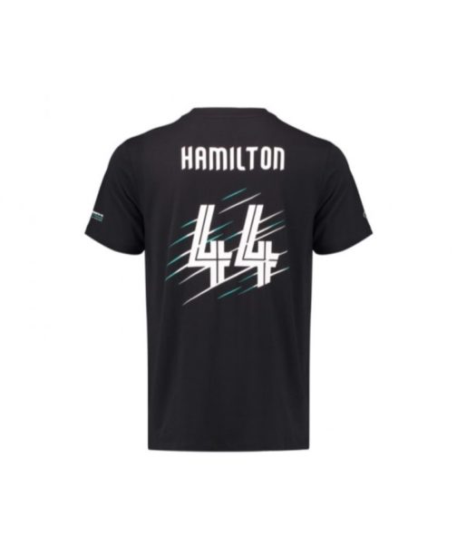 Men's Lewis Hamilton 44 T-Shirt Black 2018 Mercedes-AMG - Image 2