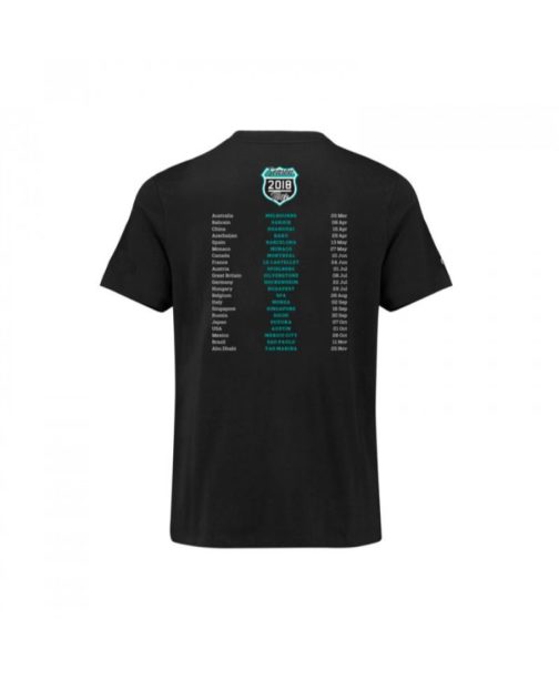Men's 2018 Tour T-Shirt Black 2018 Mercedes-AMG Petronas Motorsport - Image 2