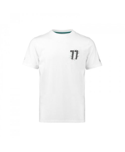 Men's Valtteri Bottas 77 T-Shirt White 2018 Mercedes-AMG Petronas Motorsport