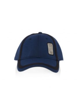 COTTON CAP, BLUE-WHITE