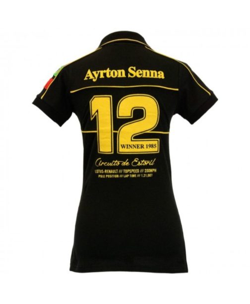 Ayrton Senna Ladies Polo-Shirt 1st Victory 1985 - Image 2