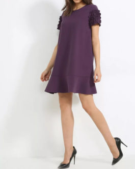 Atos Lombardini Ruffled Sleeves Oversized Dress