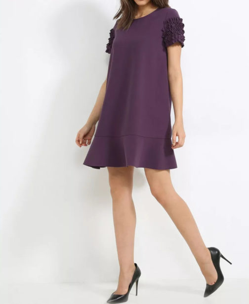 Ruffled Sleeves Oversized Dress