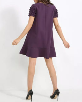 Atos Lombardini Ruffled Sleeves Oversized Dress