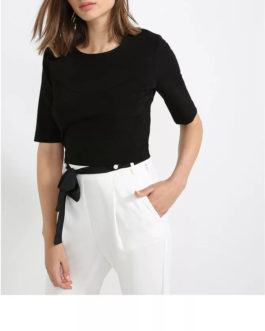Atos Lombardini Round Neck Crop Top