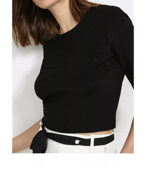 Atos Lombardini Round Neck Crop Top - Image 4