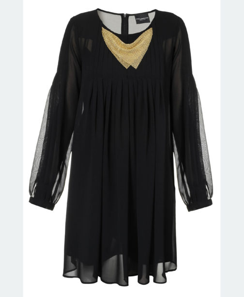 Atos Lombardini Gold Detailed Neckline Dress - Image 7