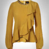 Atos Lombardini Long Sleeve Ruffled Blouse Chain Detail - Image 5