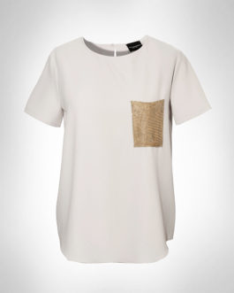 Atos Lombardini Gold Pocket Blouse Short Sleeve