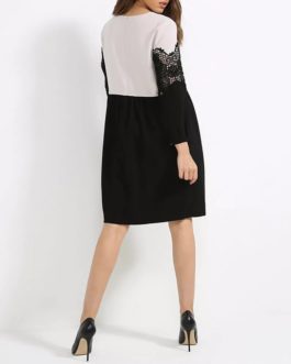 Atos Lombardini Loose Fit Crochet Mini Dress