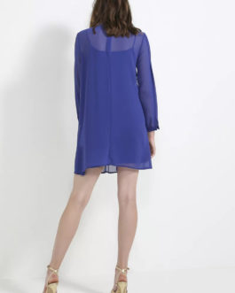 Atos Lombardini Gold Detailed Neckline Dress